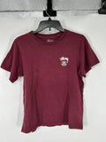Stssy 8 Ball T Shirt Mens Small Burgundy Short Sleeve Graphic Logo Tee Maroon Unisex