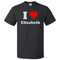I Love Elizabeth T shirt I Heart Elizabeth Tee Unisex