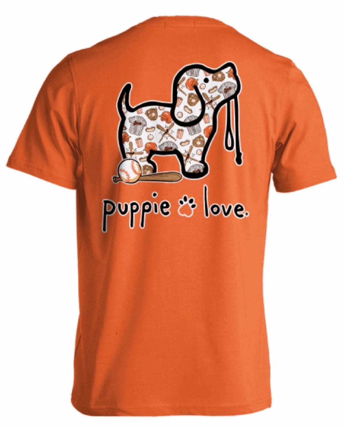 Puppie Love Dog Baseball Pup Orange Short Sleeve NEW Fast Ship Unisex