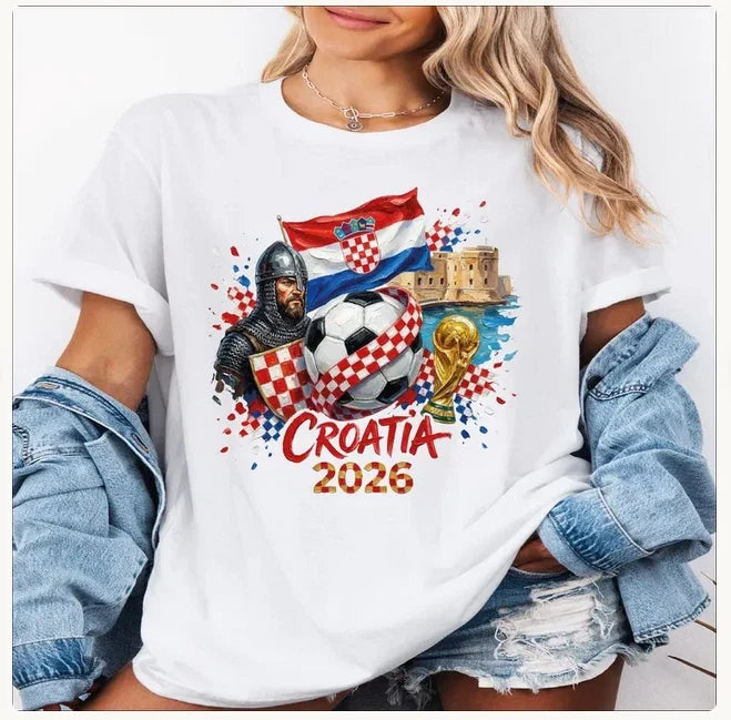 Croatia 2026 World Cup Shirt Soccer T Shirt Croatian Flag Football Unisex