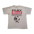 Vtg Big Ball Sports T Shirt Mens XL Gray Play Real Football Soccer Is Life 90s Unisex