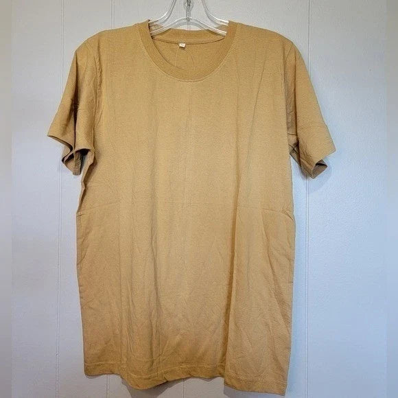 Jazz Mens Short Sleeve Crew Neck Tan Size Medium New Unisex