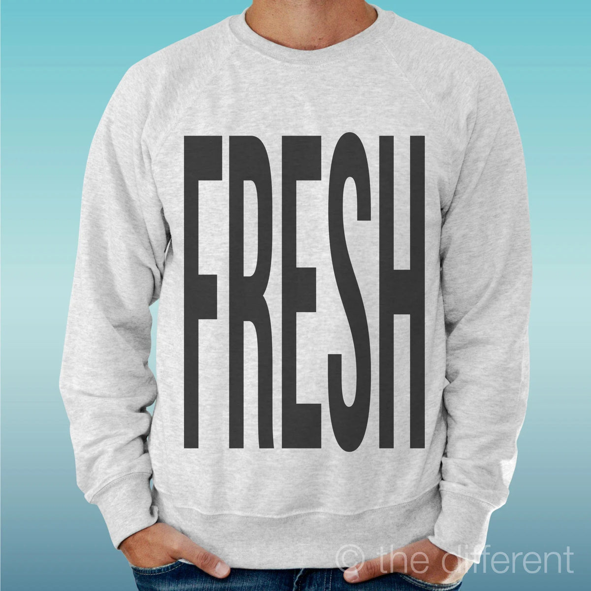 Felpa Man Light Sweater Light Grey " Fresh Sentence " Road To Happiness Unisex