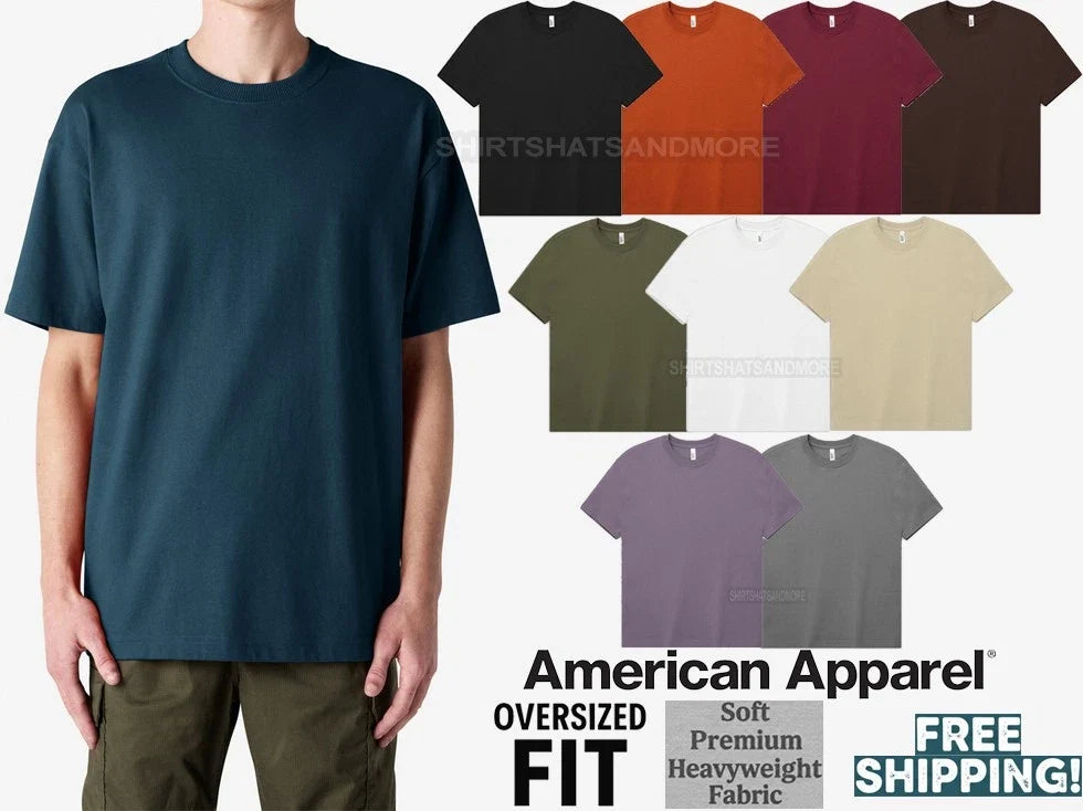 American Apparel Mens Premium Soft Super Heavyweight Fabric Tee S-3XL Unisex