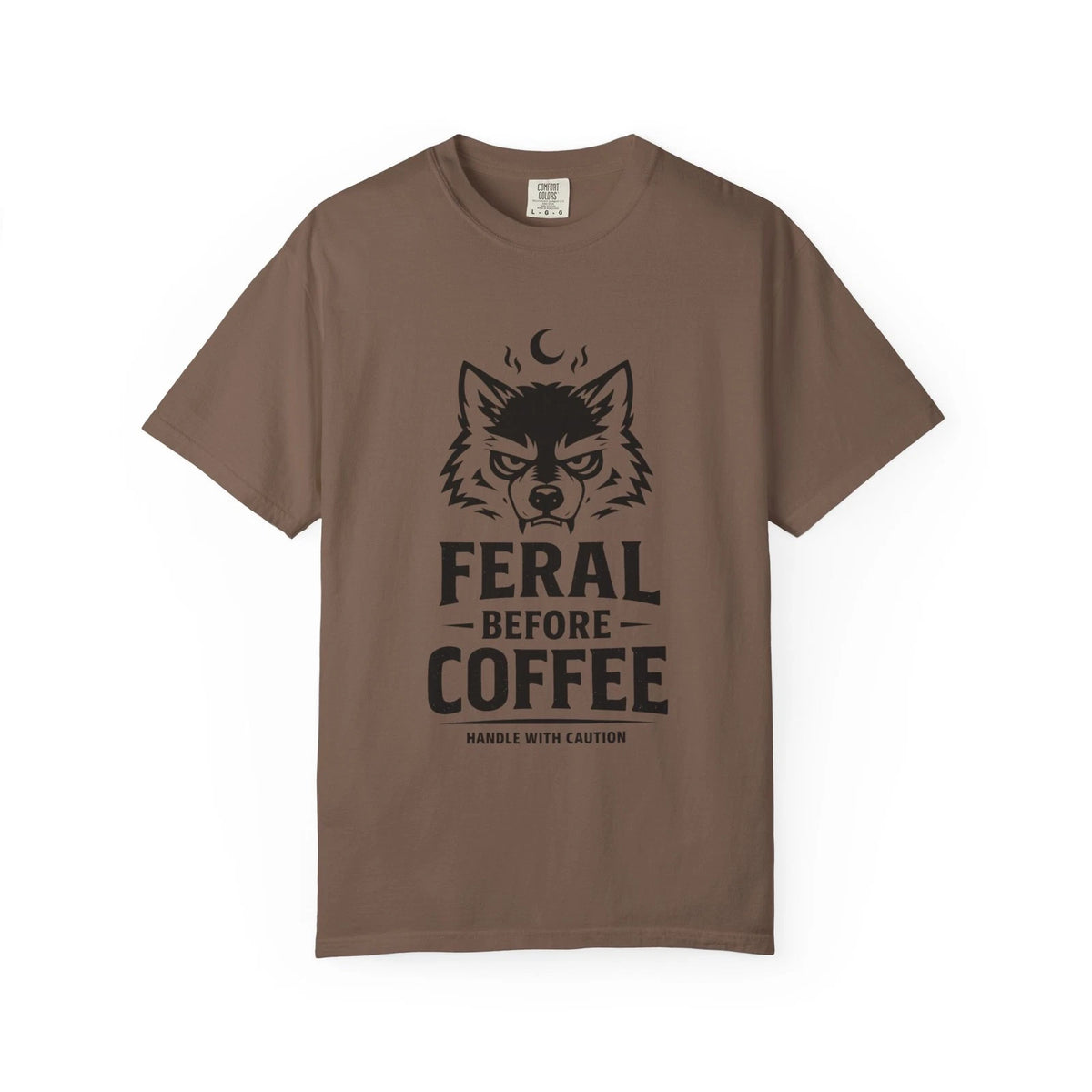 Feral Before Coffee Wolf Tee | Graphic T-Shirt, Coffee Lover