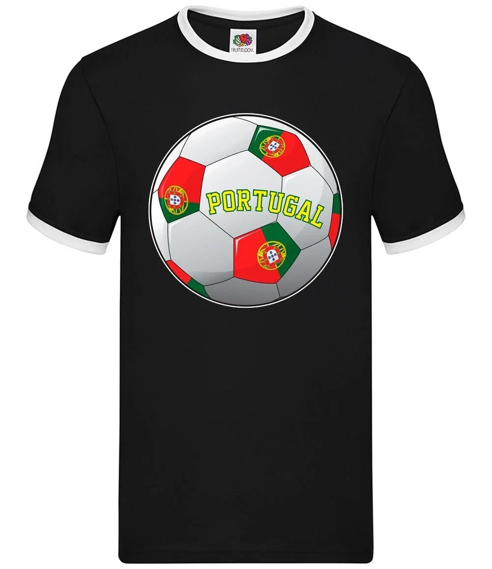 Country Football Portugal - Mens Ringer - Portuguese Team Fan Soccer ... Unisex