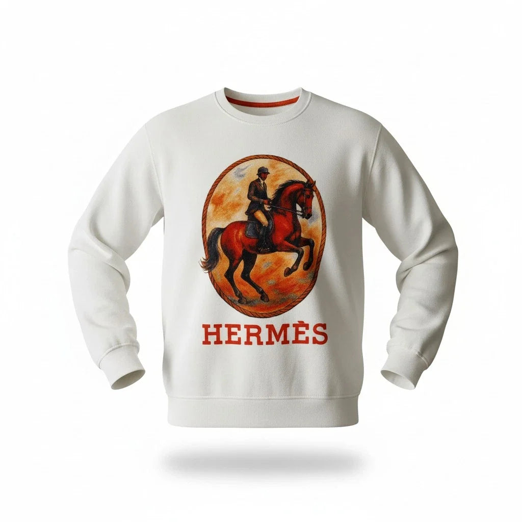 Men's Hermès White Long Sleeve Medium Size Chest 21" Unisex