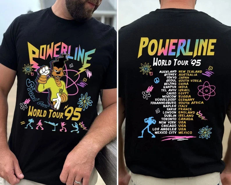 Two Sided Powerline Stand Out World Tour 95 , Vintage A Goofy Movie Shirt Unisex