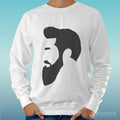 Felpa Man Light Sweater Light Grey' Beard Profile 'Road To Happiness Unisex