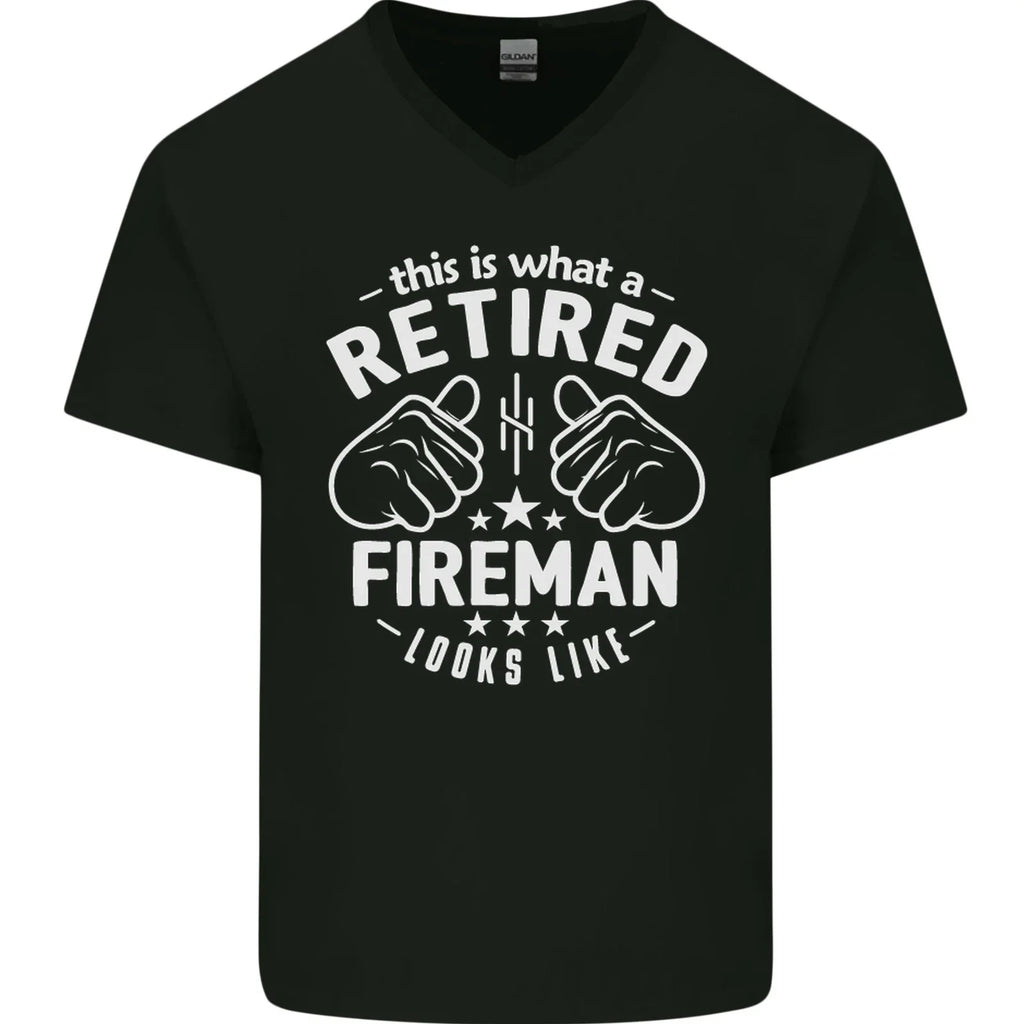 This Is What a Retired Fireman Looks Like Mens V-Neck Cotton Unisex