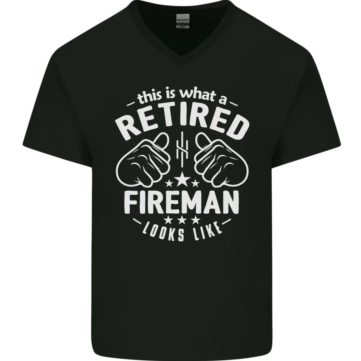 This Is What a Retired Fireman Looks Like Mens V-Neck Cotton Unisex