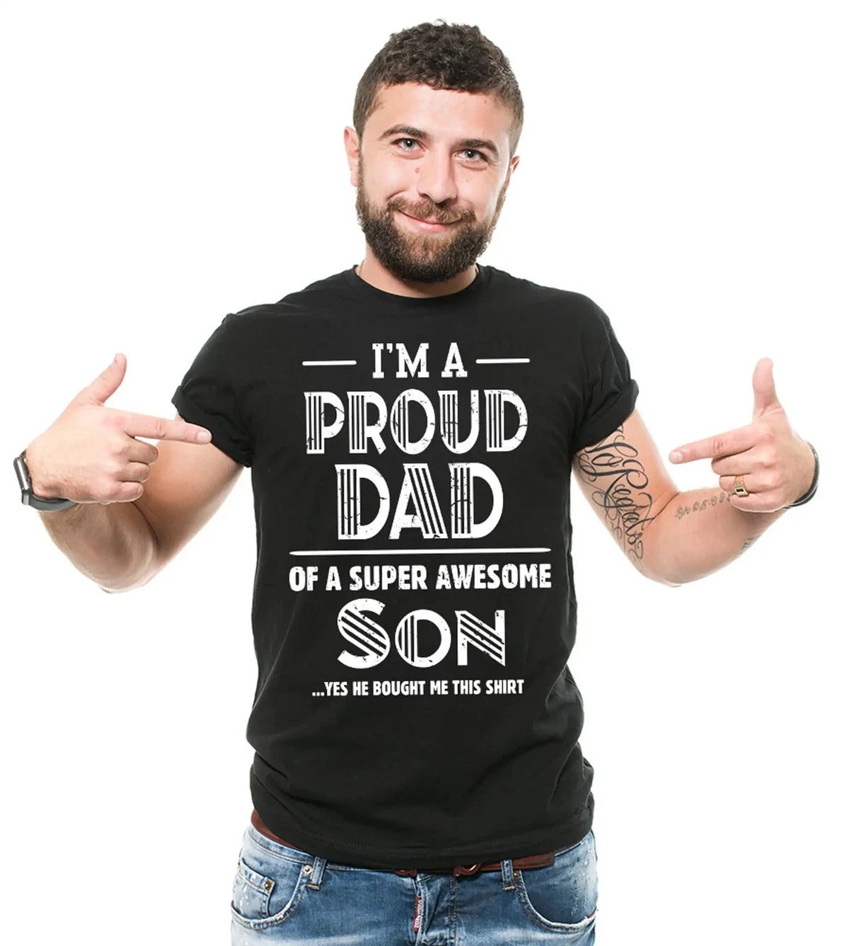 I'm A Proud Dad Of A Super Awesome Son Shirt Dad And Son Tee Father Dad Gifts Unisex