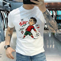 Cristiano Ronaldo CR7 Cartoon Graphic Portugal Soccer Fan Tee White Unisex