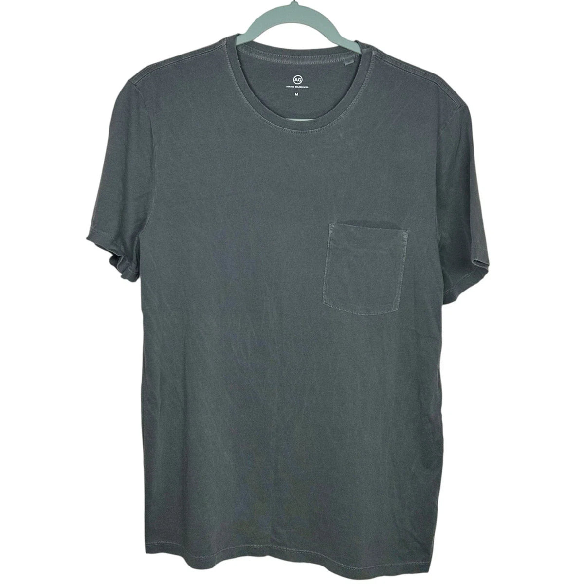 AG Adriano Goldschmied Mens Medium Gray Grunge Pocket Tee Distressed NEW Unisex