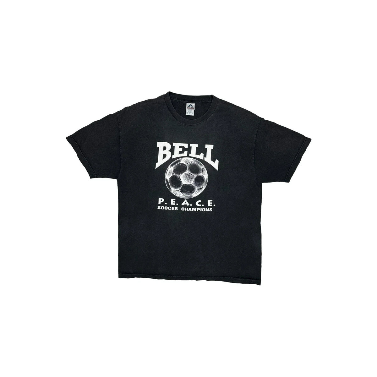 Vintage Soccer Bell Peace Mens XL Black Football Graphic Print Alstyle Unisex