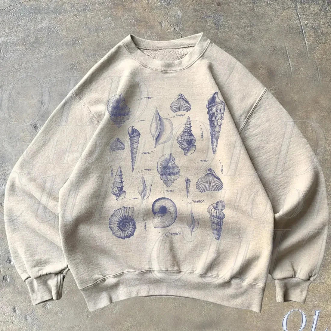 Vintage Sea Shell Tattoo Style , Retro Shell , Sea Fish Unisex