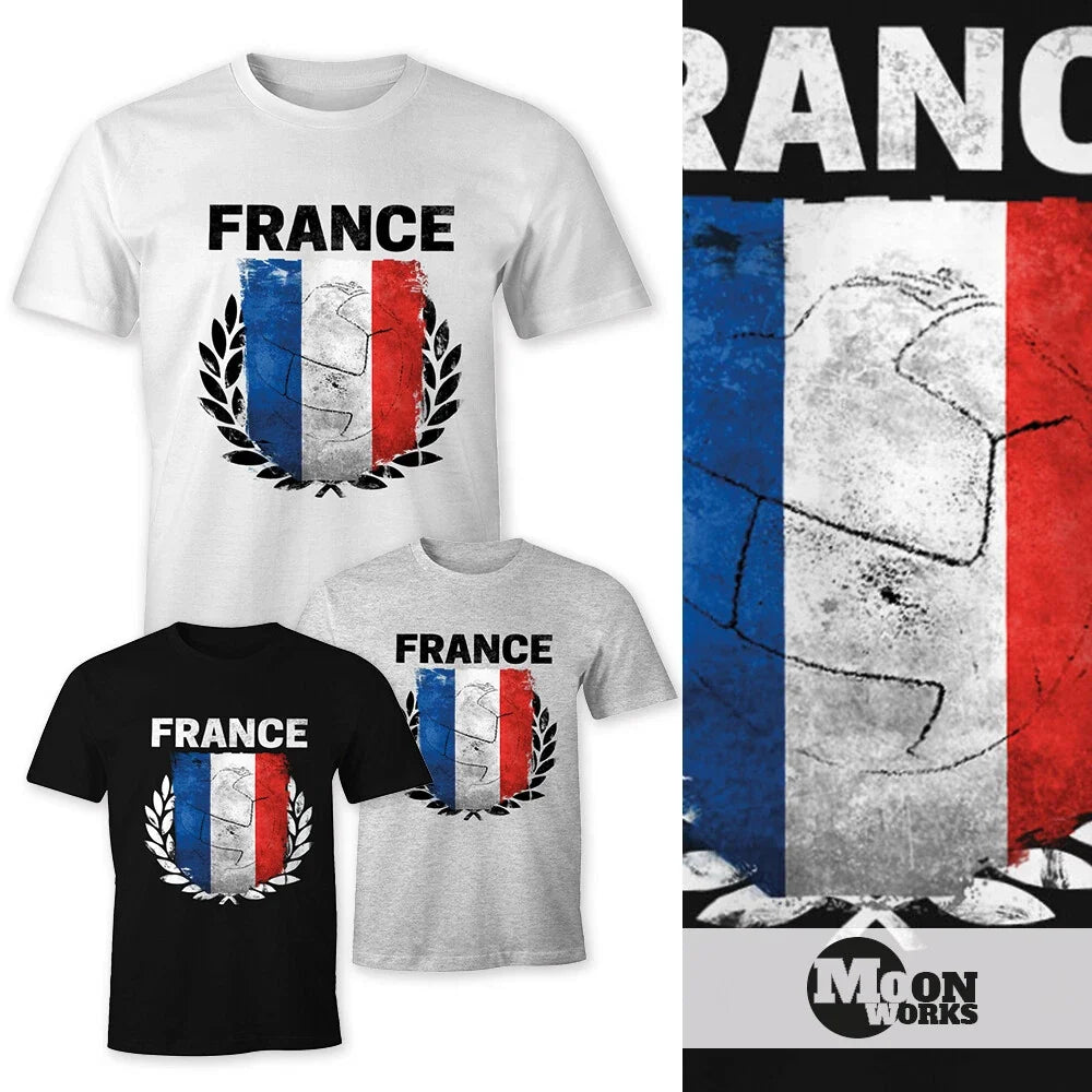 European Cup Mens Football France Flag Vintage France Fan Shirt MoonWorks Unisex