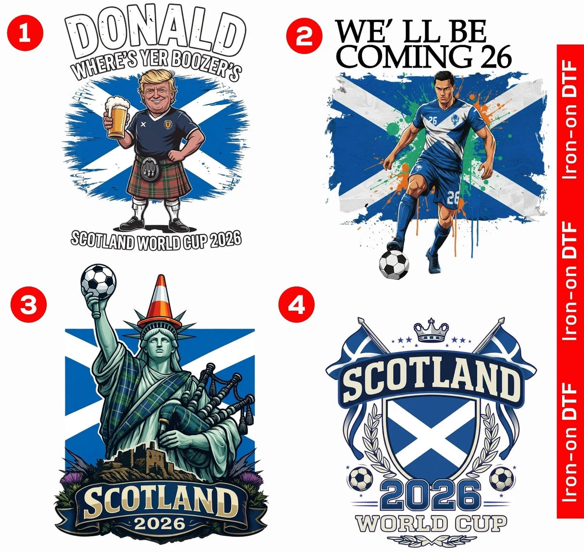 Scotland World Cup 2026 Football Iron On DTF Heat Transfer Design Soccer Fan Tee Unisex
