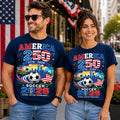 America Soccer 2028 Stadium Skyline Tee | USA Flag Futbol Design Unisex