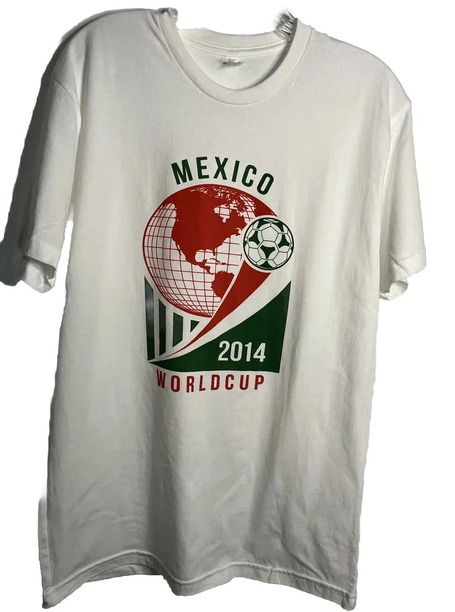 Mexico 2014 World Cup Fan White Graphic Medium size Soccer Sports Unisex