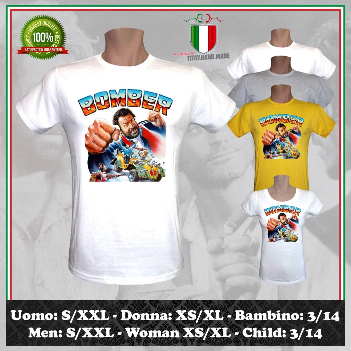 BUD SPENCER TERENCE HILL VINTAGE MOVIE TV BOMBER MEN WOMEN CHILD Unisex