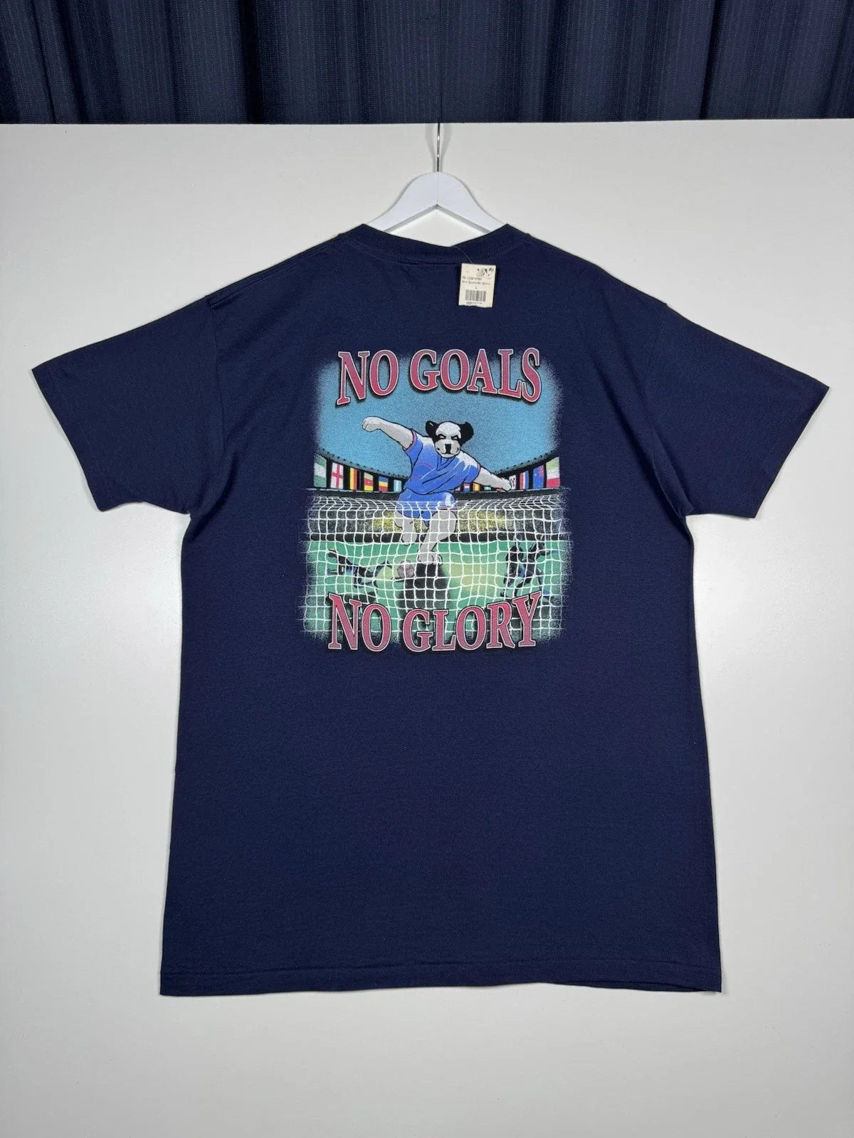 New - VTG 90s Big Dogs "No Goals No Glory" Soccer Shirt - Large Unisex