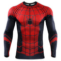 Men's s Spider Superhero Compression Tights Long Sleeve Tops Tee Gym Unisex