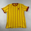 Liverpool FC Yellow Red Pinstripe Ringer Liverbird Crest Mens Large Unisex