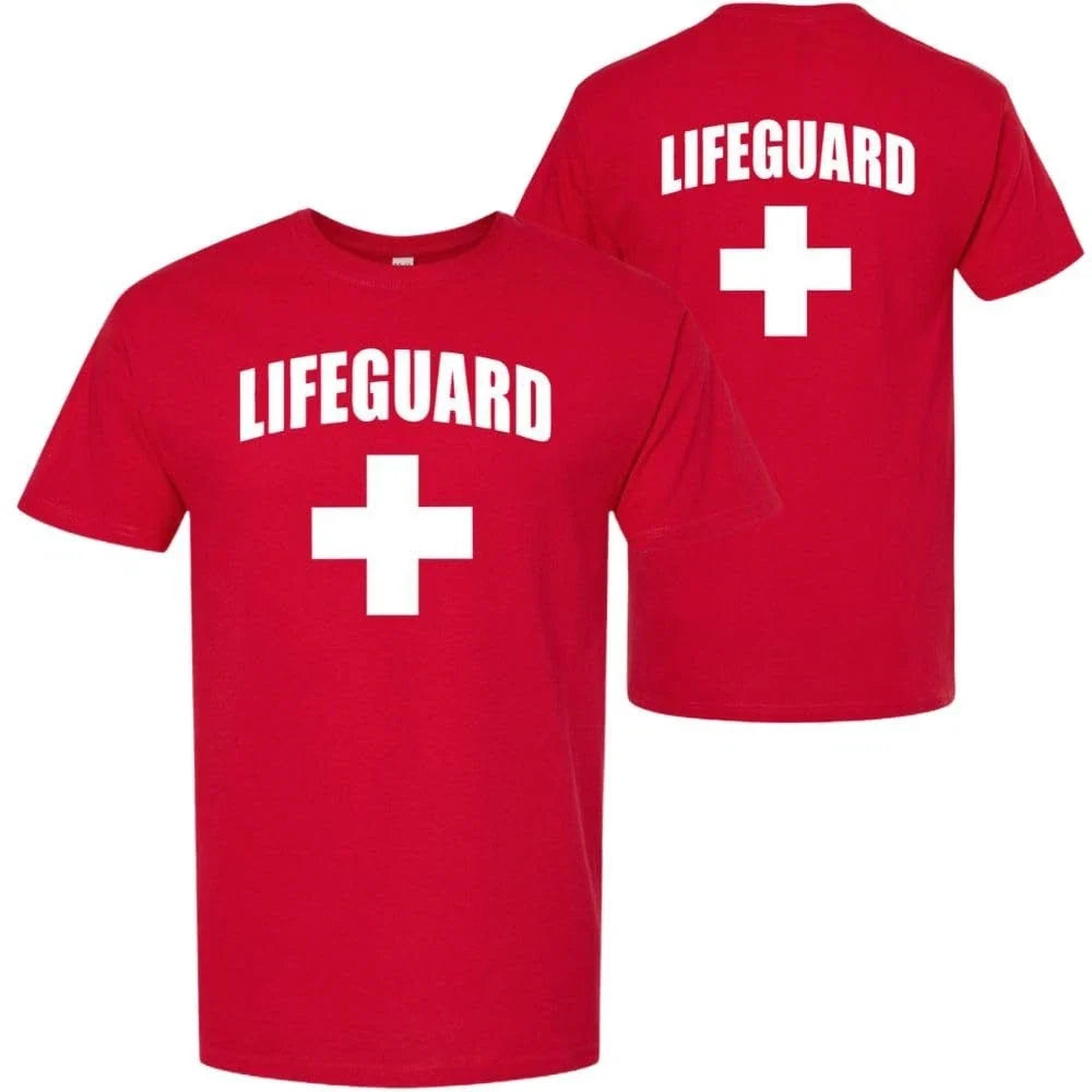 Lifeguard White Cross Premium Cotton Double Sided Print Life Guard Tee Unisex
