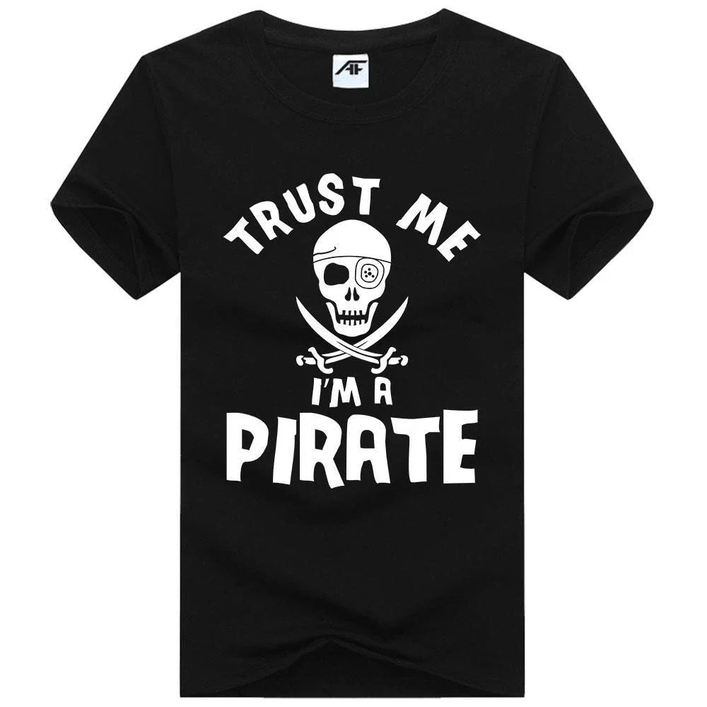 Mens Trust Me I'M A Pirate Printed T Shirt Boys 100% Cotton Funny Xmas Top Tees Unisex