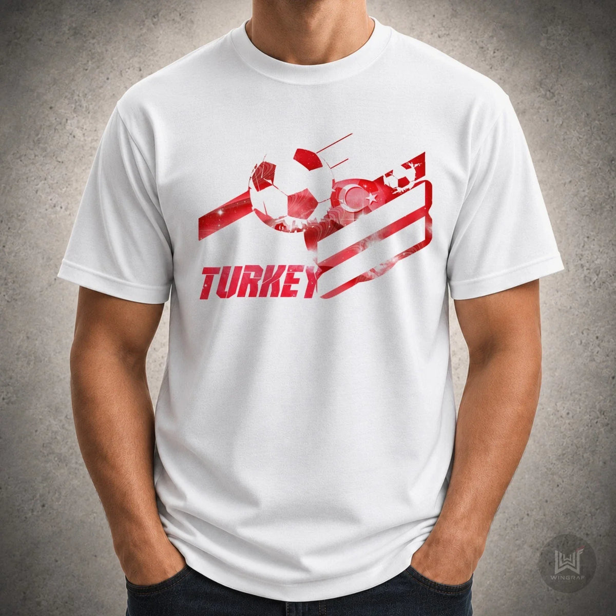 Turkey t shirt football flag top Turkiye soccer fan cotton tee gift all sizes Unisex