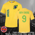 Brazil Football Fan Personalised Mens Ladies Kids Euros World Cup Brasil Unisex