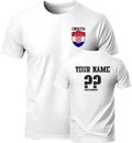 Personalise Croatia Football Soccer Fans Sports Costume Flag Badge Top Unisex