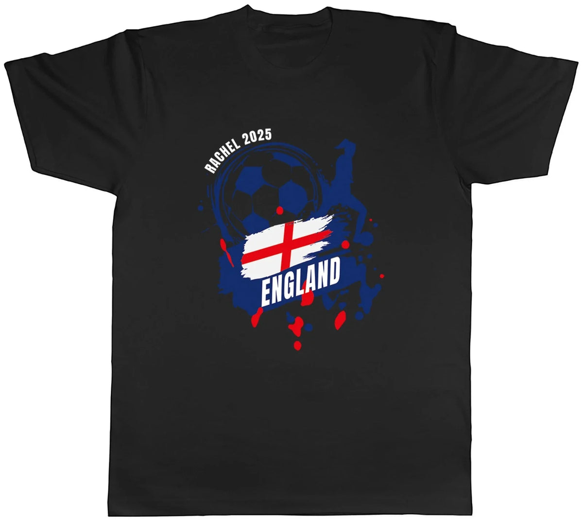 Personalised England Football Supporter Fan 2025 Mens Tee Gift Top Unisex