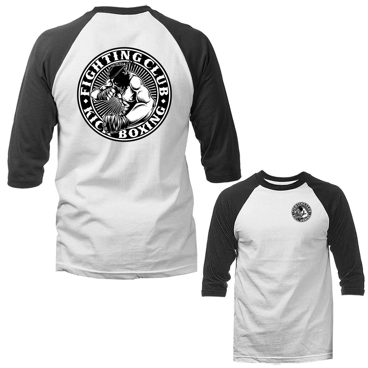 Fighting Club Muay Thai Kick Boxing Martial Arts 3/4 Sleeve Raglan Unisex