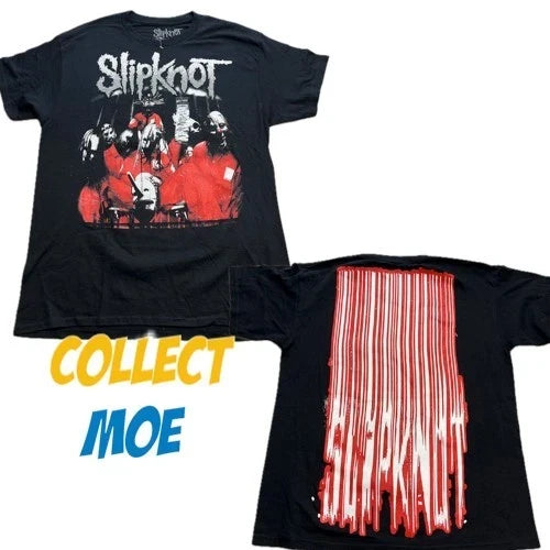 Slipknot Self-Titled Album Cover Art Heavy Metal Band Tee Large Barcode On Back Unisex