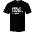 Charlie Uniform November Tango Hidden Word T Shirt Unisex
