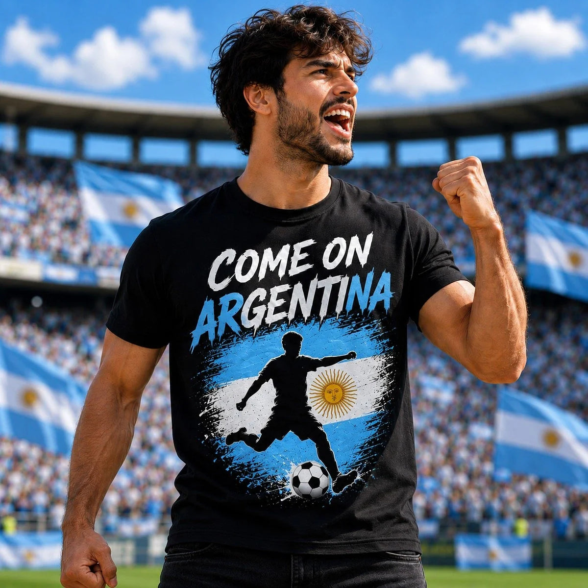 Argentina Football Fan T Shirt Come On Argentina Soccer Supporter Match Day Tee Unisex