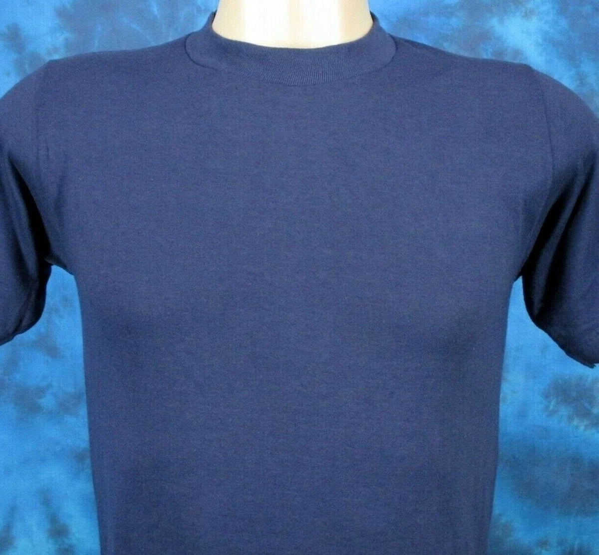 NOS vintage 80s BLANK NAVY BLUE JERZEES PAPER THIN XS buttery soft beach Unisex