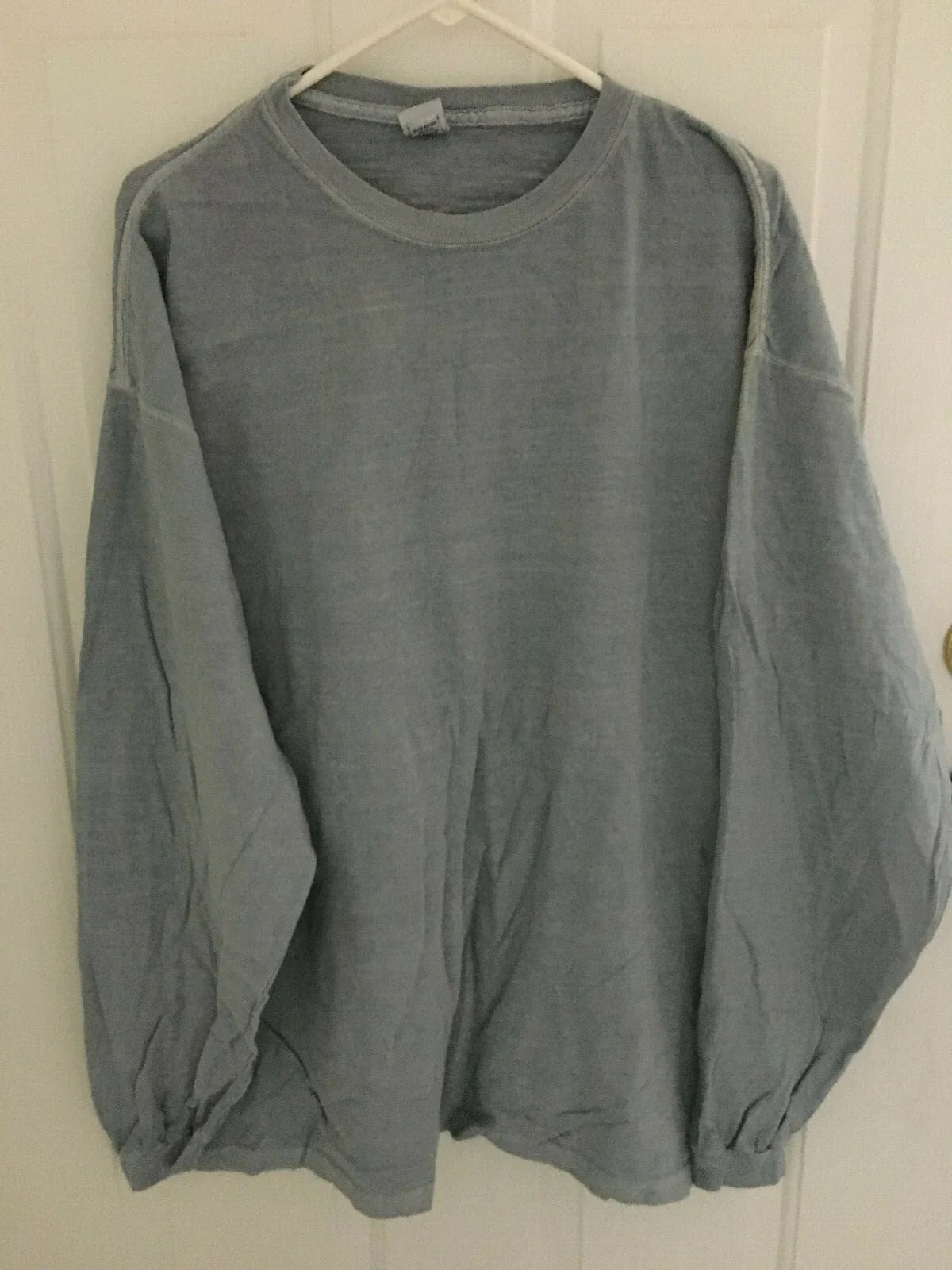 NEW MENS LOT OF 2 100% COTTON SOFT BLUE GRAYISH LONG SLEEVE STRETCHY 2X Unisex