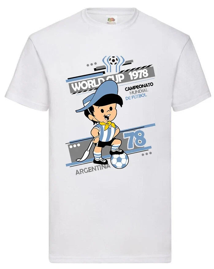 Argentina 78 Classic Retro Football Soccer T Shirt For World Cup Fans Unisex