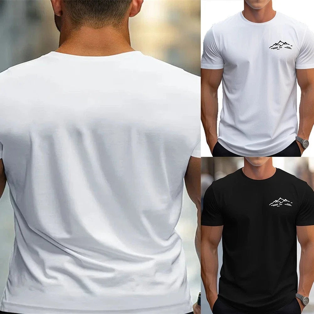 Brand New Item Large-sized Tee Breathable Top Fashionable Style Polyester Fabric Unisex