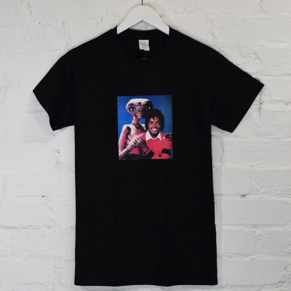 Actual Fact Michael Jackson & ET The Extra Terrestrial Sci fi MJ Black Tee Unisex