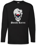 South Korea Football Skull I Men's Long Sleeve Soccer Flag World Unisex