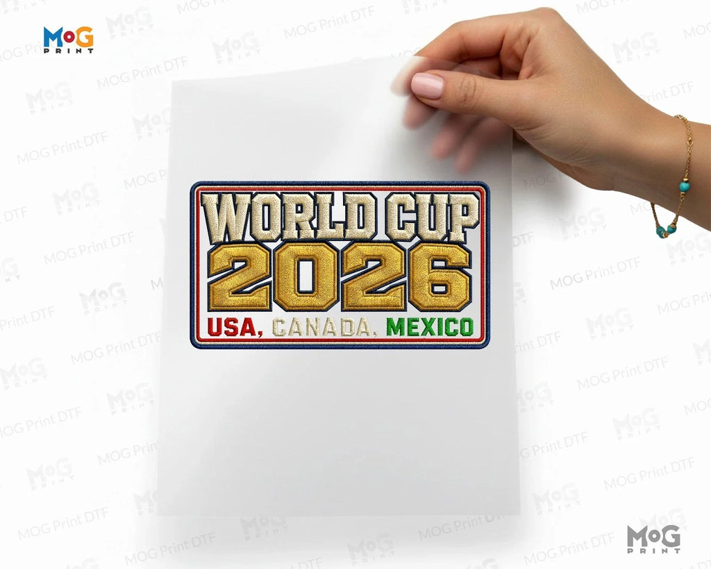 Football Trophy Cup Iron On Transfer USA Canada Mexico World Soccer 2026 DTF Unisex