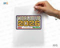 Football Trophy Cup Iron On Transfer USA Canada Mexico World Soccer 2026 DTF Unisex