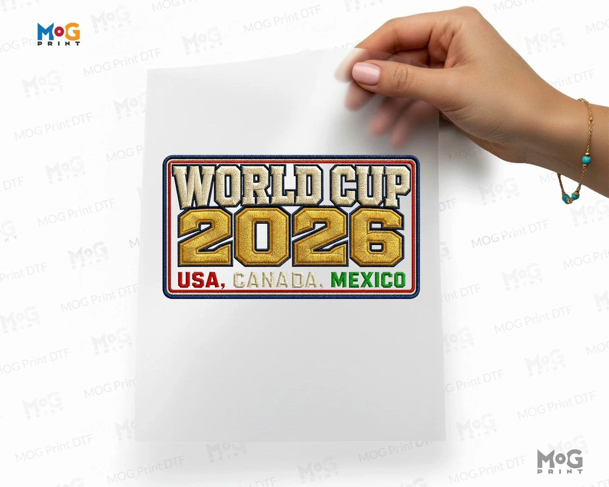 Football Trophy Cup Iron On Transfer USA Canada Mexico World Soccer 2026 DTF Unisex