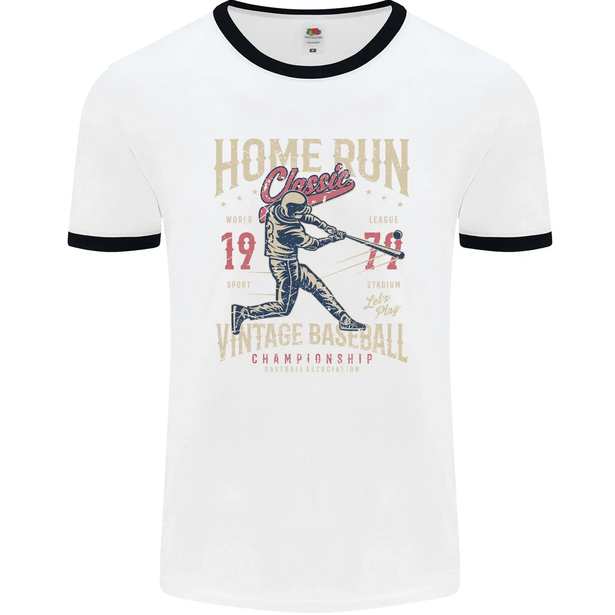 Home Run Vintage Baseball Player Mens Ringer Unisex
