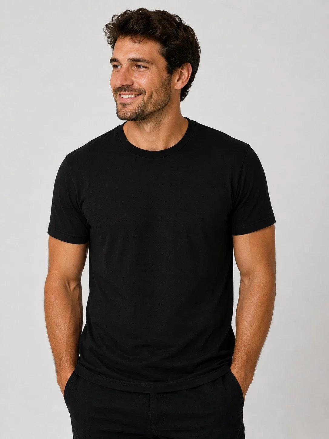 Black Fruit of the Loom Men's Super Premium Short Sleeve Cotton T Shirt Unisex