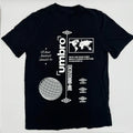 Umbro Black Graphic Size M Manchester World Map Globe Soccer Tee Unisex